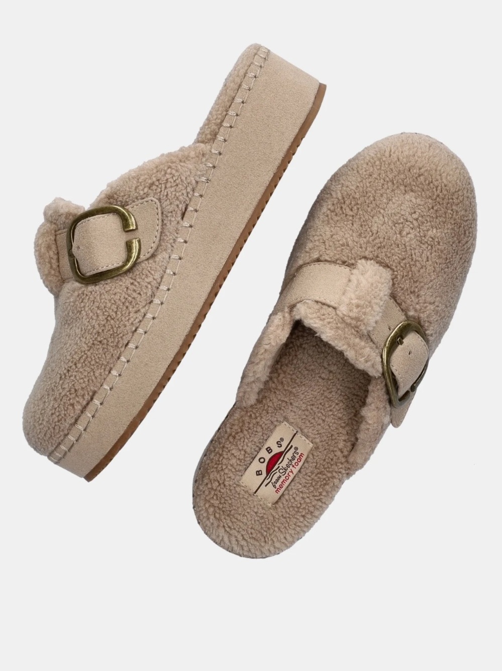 Bobs by Skechers Sherpa Slip-On Clog in Beige nwt 8